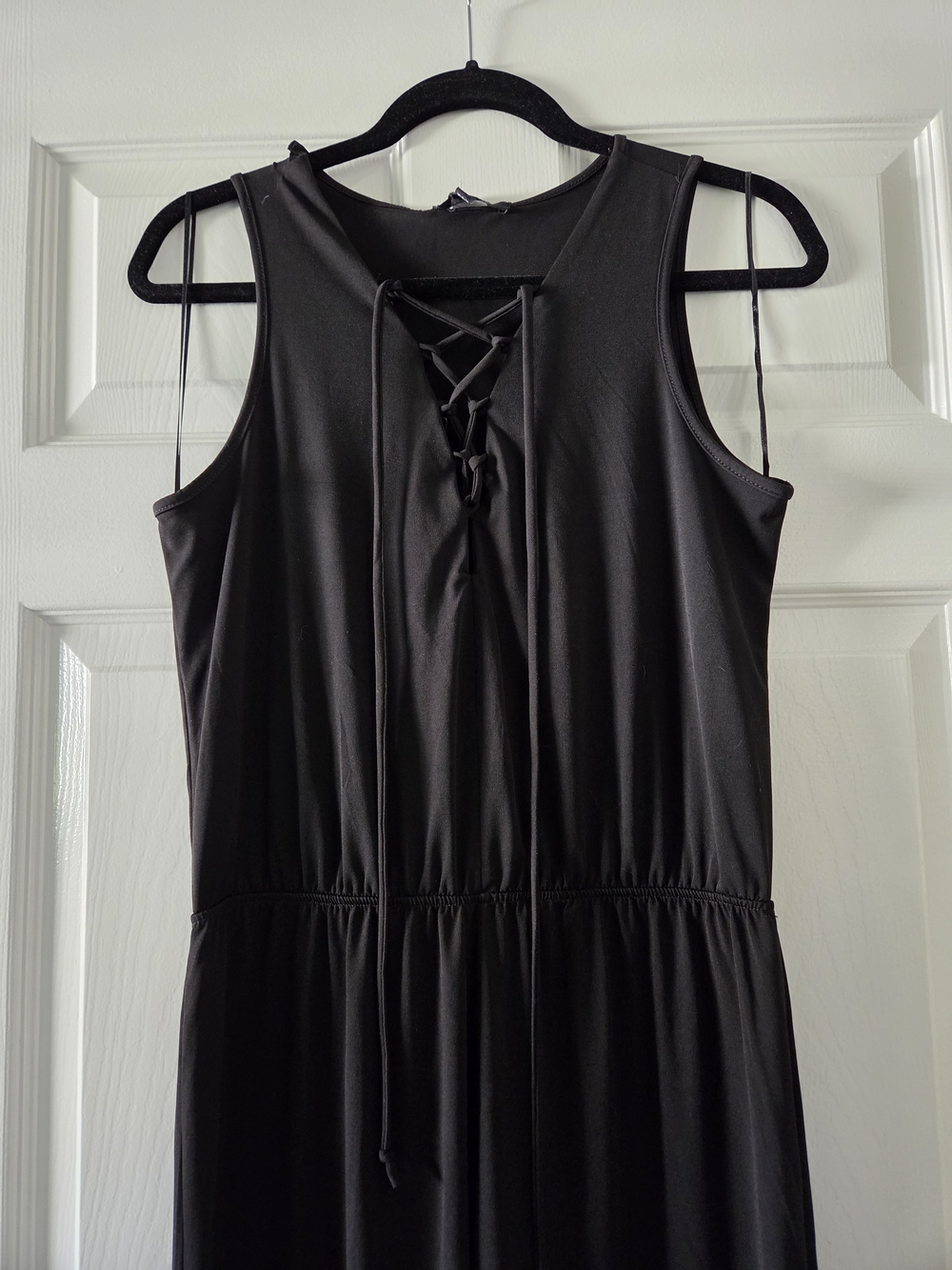 Ambiance Black Sleeveless Lace-Up Jumpsuit